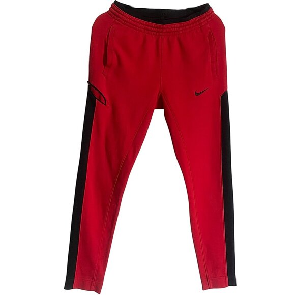 🔴 Nike Dri-FIT Women’s Activewear Red/Black Colorblock Athletic Pants Jogger S - Picture 1 of 5